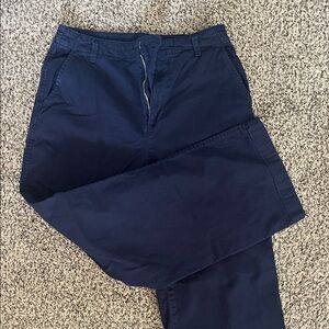 GAP Women's Navy Loose Khaki Fit Straight Leg Trouser Pants